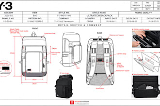 design bag tech pack, handbag, totebag and backpack ready for production