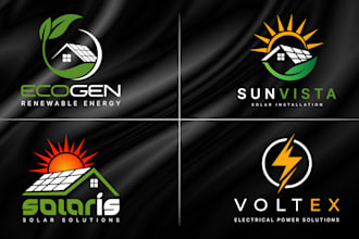 design a modern solar energy and electrical logo