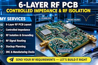create 6 layer rf pcb with controlled impedance and rf isolation solutions
