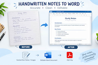 convert handwritten notes, images and PDF files into editable word documents