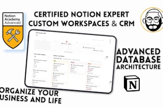 be your certified notion expert to build custom notion workspace and CRM
