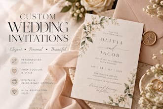 design an elegant custom wedding invitation