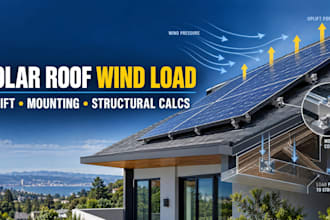 solar roof wind load, uplift and mounting structural calculation