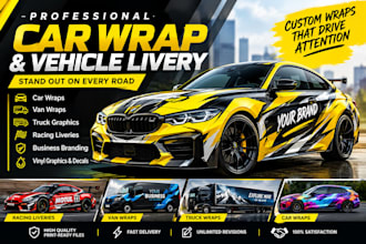 design custom car wrap car livery vehicle wrap and car graphics