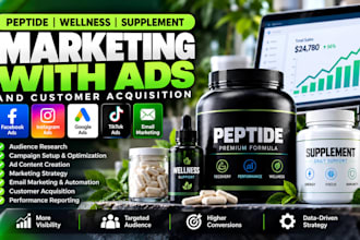 do peptide, wellness and supplement marketing with meta and google ads campaign