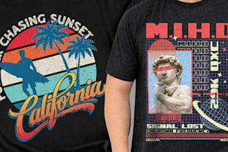 design detailed graphic t shirt artwork for apparel and logo design