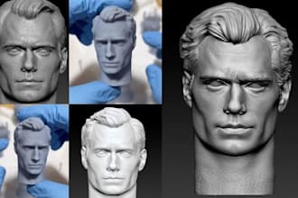 sculpt realistic 3d head bust custom face likeness 3d printing and shipping
