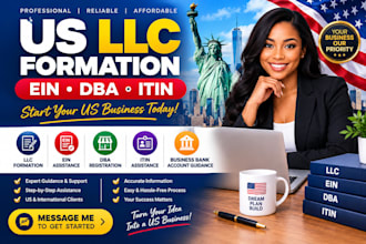 assist with US llc formation, ein, dba and itin