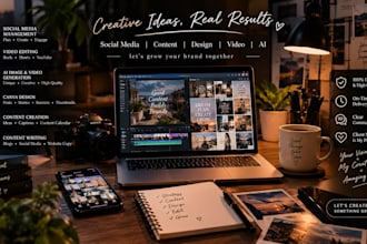 manage social media, edit videos and create ai content