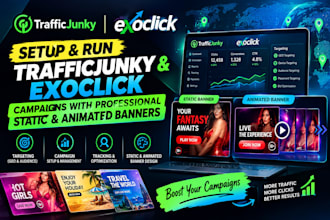 setup traffic junky and exoclick campaigns with  static and animated banner