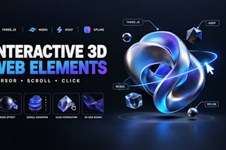 create interactive 3d web elements that follow cursor scroll or click