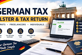 help with german elster tax filing, tax return, freelancer and expat tax