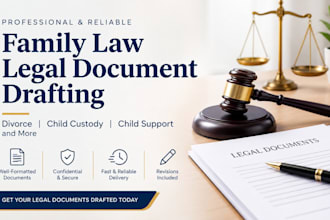 draft family law, divorce, child custody and child support legal documents