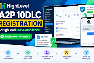 do a2p 10dlc registration for gohighlevel