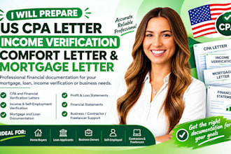 provide usa cpa letter cpa verification letter cpa comfort letter profit and los