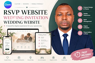 design a canva wedding website with rsvp and digital invitation