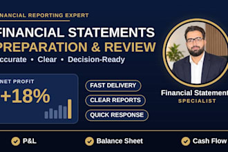 prepare financial statements, pnl and balance sheet