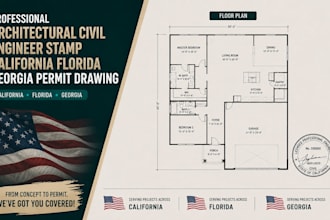 do architectural civil engineer stamp california florida georgia permit drawing