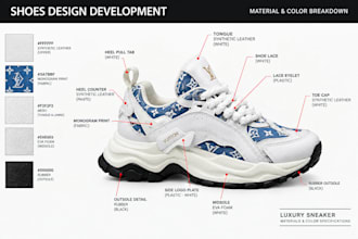 shoe tech pack for sneakers, sandals, boots and slippers ready for manufacturers