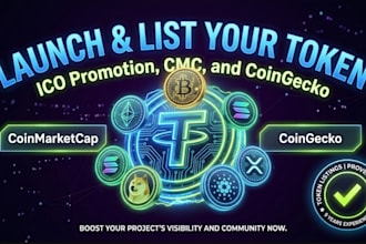 run ico promotion to attract investors and list coin or token on cmc, coingecko