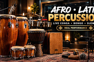 record live afrobeat, latin and world percussion for your song