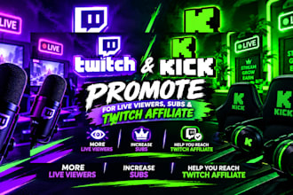 do organic kick promotion, boost kick, live viewers, followers, chatters