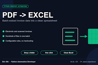 build a PDF to excel automation desktop tool