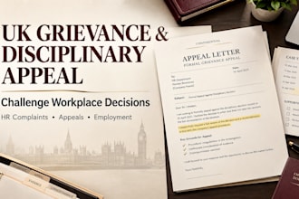 draft a UK grievance appeal, disciplinary appeal or HR complaint letter