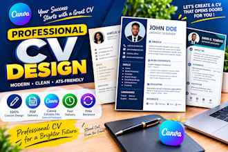 design a professional and modern CV resume in canva