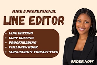 do line editing, proofreading, children book editing, and book formatting