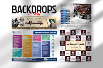 design an attractive event backdrop, media wall and banners