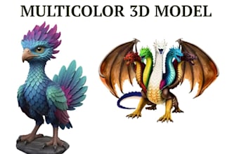design multicolor 3d model 3mf split slice figurine bambu ams prusa mmu in 24hrs