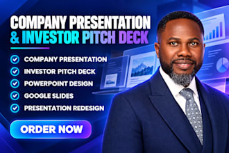 design a company presentation and investor pitch deck