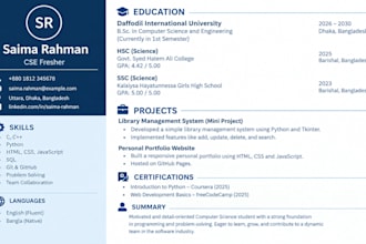 write a professinal resume or CV