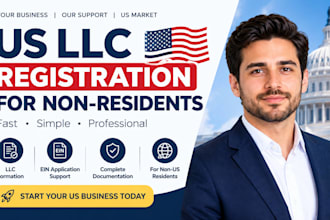 register a US llc for non residents with ein application support