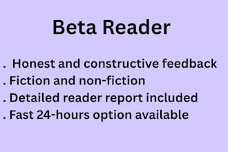 be your honest fiction beta reader
