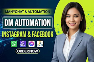 set up manychat instagram and facebook dm automation