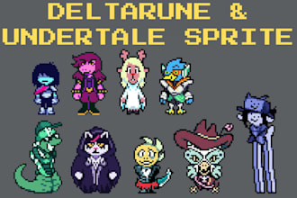 make undertale deltarune oc pixel art overworld sprite for your fangame