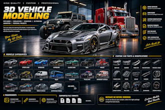 do 3d rc car model, 3d car modelling, 3d car body kits,3d truck model