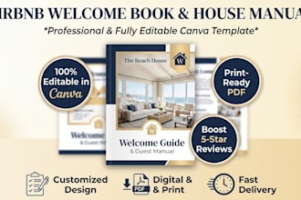 design a professional airbnb welcome brochure in canva