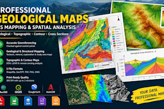 create geological maps, cross sections and topo maps in gis