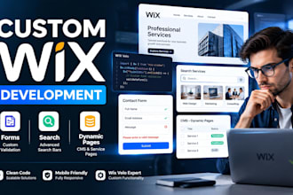 wix custom form validation, search bar and dynamic service pages developer