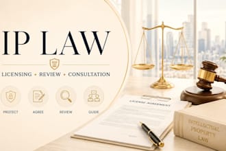 provide IP law services, licensing agreements, review and legal consultation