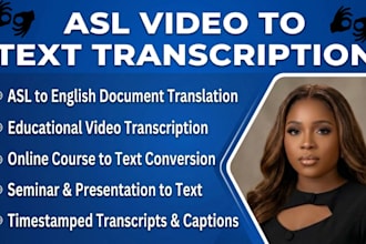 translate american sign language video to text asl document translation