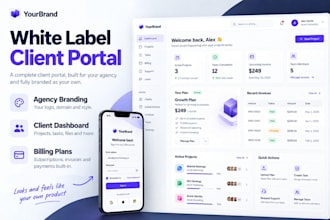 build white label saas client portal with admin dashboard billing plans, ai saas