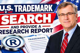conduct a US trademark search and provide a research report