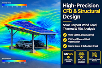 design cfd analysis and structural design for solar carports