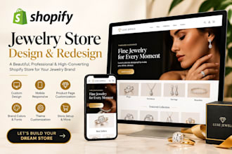 design a luxury shopify store jewelry store that convert vistors
