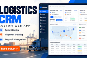 build logistics CRM web app for freight quotes, shipment status, dispatch