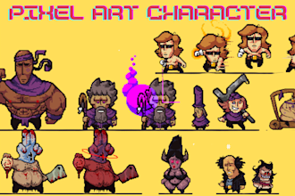create pixel art character sprite sheet 2d game rpg animation 8bit 16bit assets